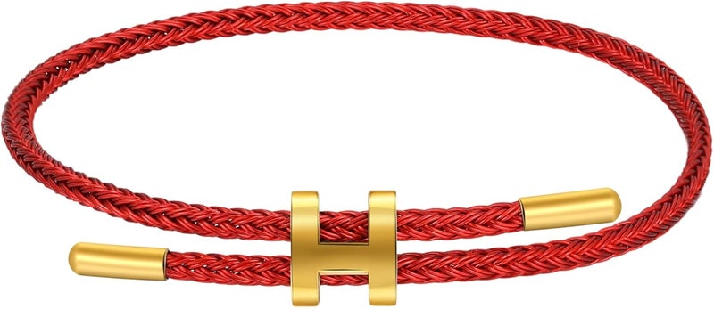 AIMADE Store Bracelets for Women Adjustable Charm Bracelet, 18k Gold-plated Buckle Design Titanium Steel Wire Rope Women's Gift Jewelry - Image 1